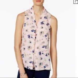 Vince Camino Pink Floral Pleat Blouse NEW